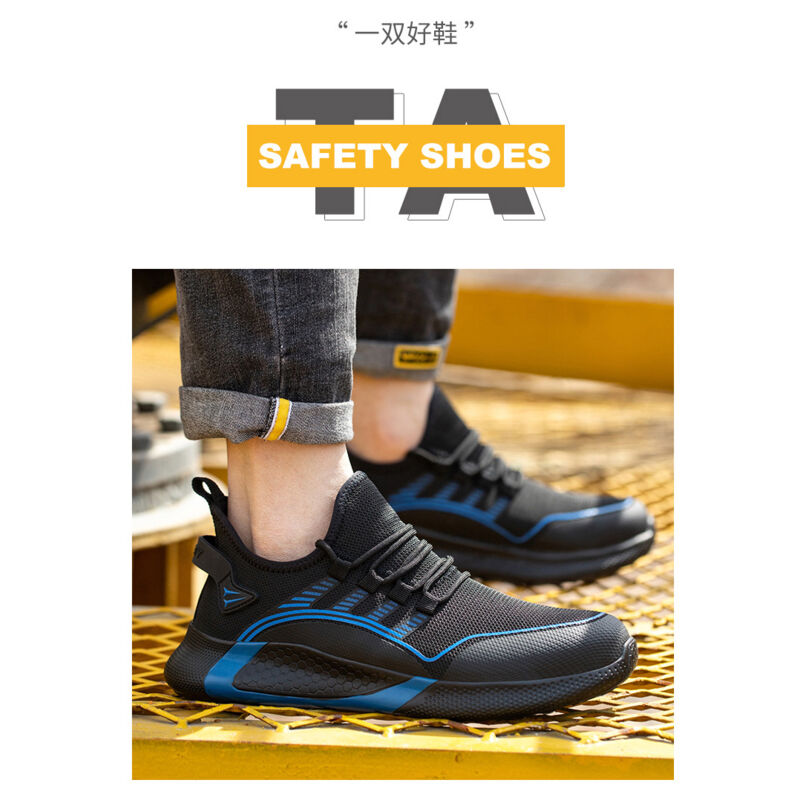Chaussures de Sécurité, Hommes Femmes Legere Confortable Antidérapant Basket securite, Chaussures de Travail avec Embout de Protection en Acier