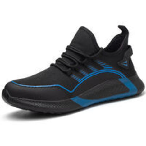 Chaussures de Sécurité, Hommes Femmes Legere Confortable Antidérapant Basket securite, Chaussures de Travail avec Embout de Protection en Acier Chaussure(Bleu EU 42)