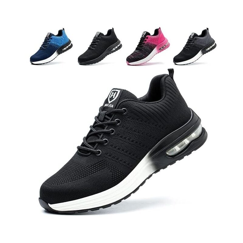 Chaussures de Sécurité Hommes Femmes Legere Confortable Antidérapant Basket securite semelle blanche,40 Chaussures de sécurité