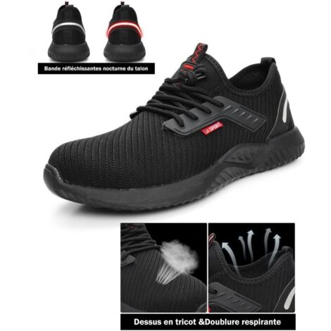 Chaussures de Securité Légère Baskets de Sécurité Chaussures de Travail Chaussure de Chantier Embout en Acier Respirantes Antidérapantes Homme Femme Unisexe Taille 45 Eu