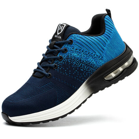 Chaussures de sécurité légères et respirantes - chaussures de travail confortables, antidérapantes et respirantes - embout en acier 220J - bleues, pointure 39 EU, adaptées aux chantiers de constructio