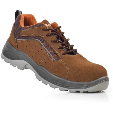 Chaussures de sécurité lusitania microfibre cuir fendu brun s1p metalfree src taille 38 anibal.