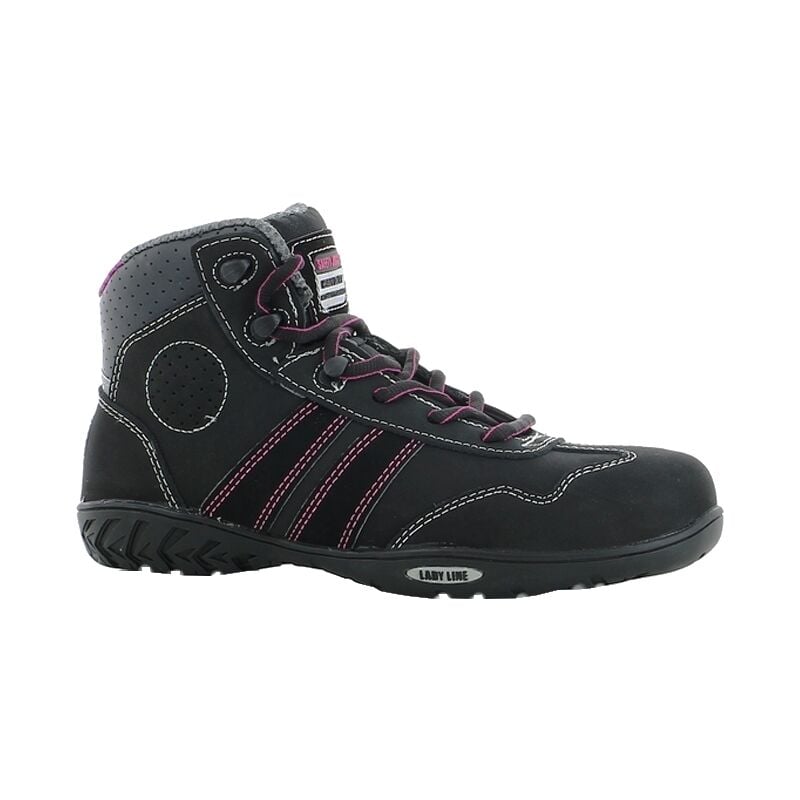 Chaussures de sécurité hautes S3 sans métal isis femme Safety Jogger Couleur Noir/Rose - Pointure chaussures 42