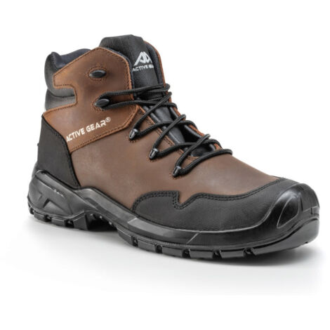 Chaussures de sécurité montantes mixtes sans métal ACTIVE GEAR A-FORCE High S3 SRC Marron 38.