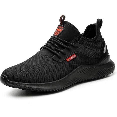 Chaussures de sécurité pour hommes et femmes, chaussures de travail, protection des orteils en acier, ultra légères, ,basket-ball de sécurité à bandes réfléchissantes unisexe 44EU 27cm