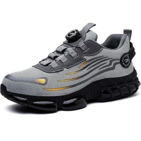 Chaussures de sécurité S3, légères et respirantes, embout pivotant élégant, chaussures de sport, embout anti-écrasement et anti-acier, pas besoin de lacets,pointure 44