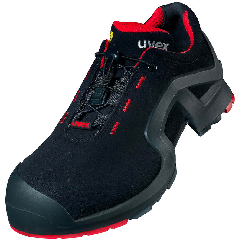 Chaussures de travail basses Uvex 1 S3 src esd 85162 - Noir / rouge - 44 (eu) - Noir / rouge