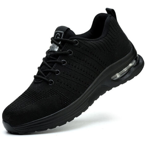 Chaussures de travail Flyknit pour hommes, embout en acier, anti-écrasement et anti-perforation, légères, antidérapantes et résistantes à l'usure, pour chantiers de construction