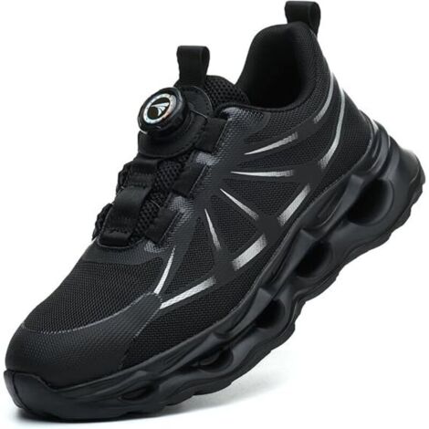 Chaussures de travail Hommes Femmes Chaussures de sécurité avec embout en acier Chaussures légères avec embout en acier Chaussures de protection avec lacets à boucle rotative Chaussures de sécurité-42