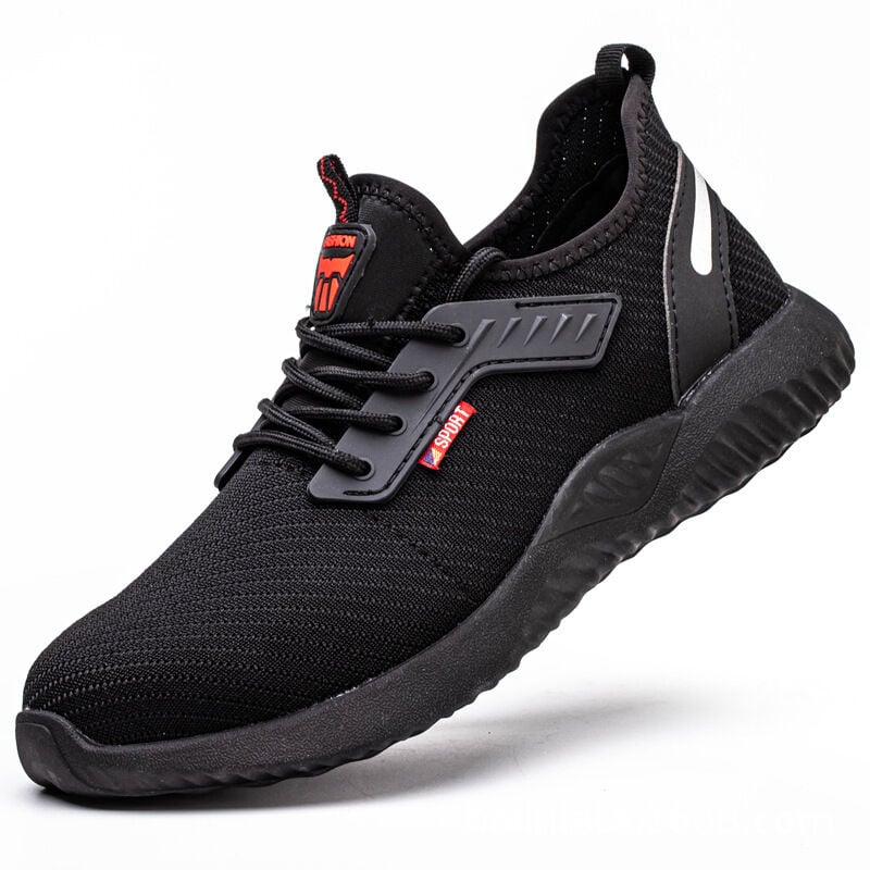 Crea - Chaussures de travail pour hommes, chaussures de sécurité 3S pour hommes et femmes, baskets légères à embout d'acier (couleur : noir, taille :