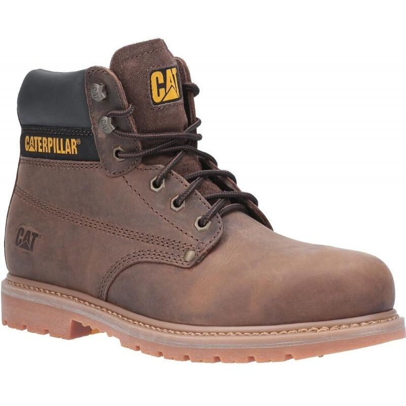 Chaussures De Sécurité Hautes – Caterpillar Powerplant Marron S3 hro sra – Cuir Nubuck Waterproof – Embout Acier – Homme - 40