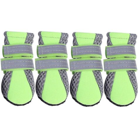 Chaussures pour chien en maille respirante avec semelle antidérapante pour la protection des pattes - Lot de 2 paires (XL, Vert)