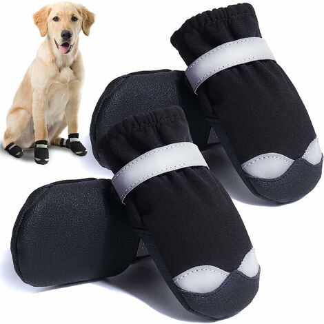 Chaussures Pour Chien Pour Chaussée Chaude Bottes De Chien Pour Chiens De Taille Moyenne Chaussons Imperméables Pour Chien Avec Semelle Antidérapante Protecteurs De Patte 4 Pièces