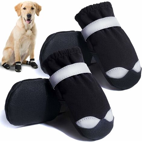 Chaussures Pour Chien Pour Chaussée Chaude Bottes De Chien Pour Chiens De Taille Moyenne Chaussons Imperméables Pour Chien Avec Semelle Antidérapante Protecteurs De Patte 4 Pièces