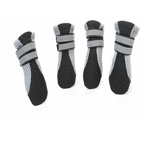 Chaussures pour chien, tissu en maille respirante, bottes antidérapantes pour chien, couvre-pattes légers et respirants pour animaux de compagnie, convient pour les chats et les chiots (S 3,5 cm x 3 c