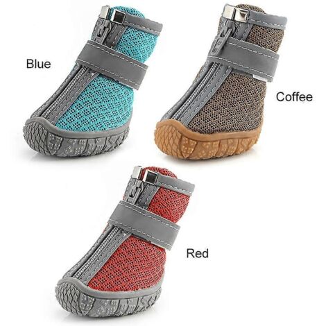 Chaussures pour petits chiens, bottines respirantes avec bandes réfléchissantes, protège-pattes pour chiot extérieur.