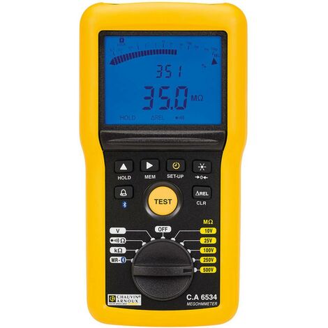 Chauvin Arnoux CA6534 Appareil de mesure disolement 10 V, 25 V, 100 V, 250 V, 500 V 50 G⦠Etalonné selon dusine (sans certificat)