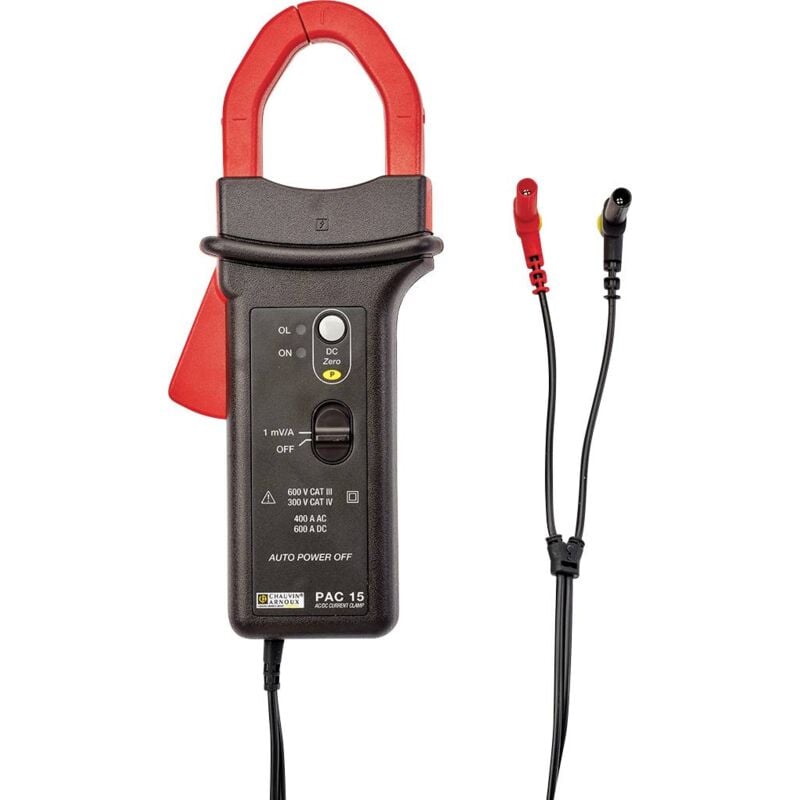 Chauvin Arnoux - pac 15 Adaptateur de pince ampèremétrique Gamme de mesure a/ac: 0.5 - 400 a Plage de mesure a/dc: 0.5 - 600 a Q230082
