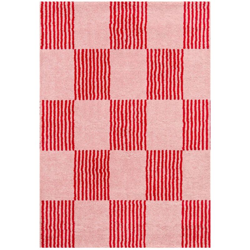 Sweeek Checkerboard Interior Rug Red And Pink, Fergew, 230x160 Cm