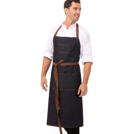 Chef Works AB036-IBL-0 - Grembiule Memphis con pettorina, colore: blu