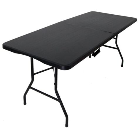 CHEFGASTRO-BESTE PREISE FÜR DEINE GASTRONOMIE CHEFGASTRO Table buffet mobile pliante pour terrasse jardin avec poignée de transport HxlxP 74x152x70cm Pour 4 personnes Noir Table de camping table de fête table pliante table de jardin