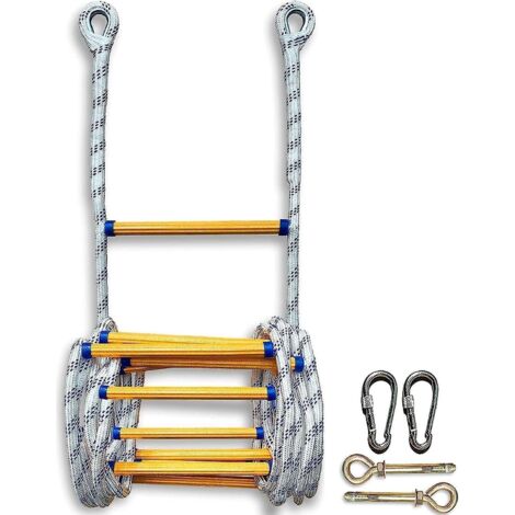 chelle De Corde Ignifuge D'vacuation D'urgence Portable(size : 3m/9.8ft), Dploiement Rapide, Les Adultes S'chappent De La Fentre Chelle Douce