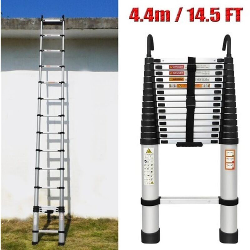 Chelle multifonctionnelle pliante Échelle fixe 2 crochets de sécurité pesant jusqu'à 150 kg