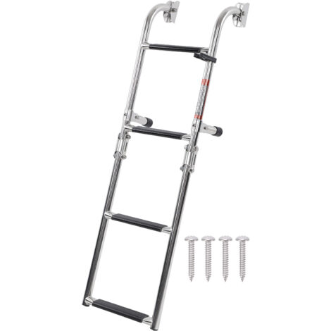 chelle pliable à 4 marches pour bateau, amovible, réglable, antidérapant, support arrière en acier inoxydable 316 pour Yachts pontons