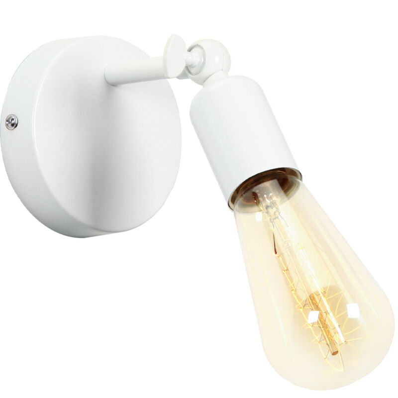 Applique Murale E27 Industrielles Chambre Salon Cuisine Lampe Murale Réglables Éclairage Domicile Moderne Blanc - 1Pcs
