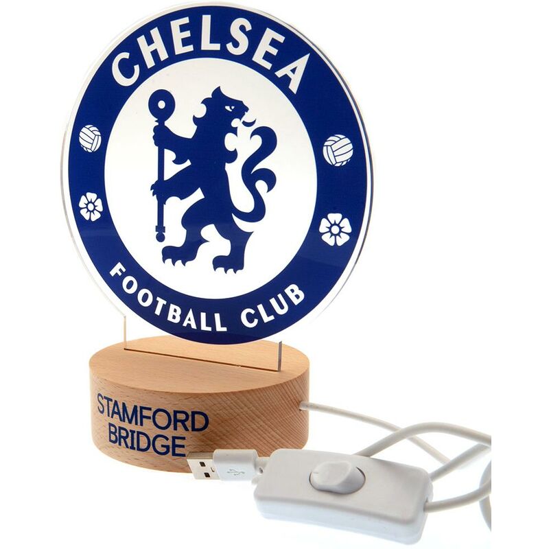 Chelsea Fc - Stamford Bridge Crest Table Lamp (One Size) (Blue/White) - Blue/White