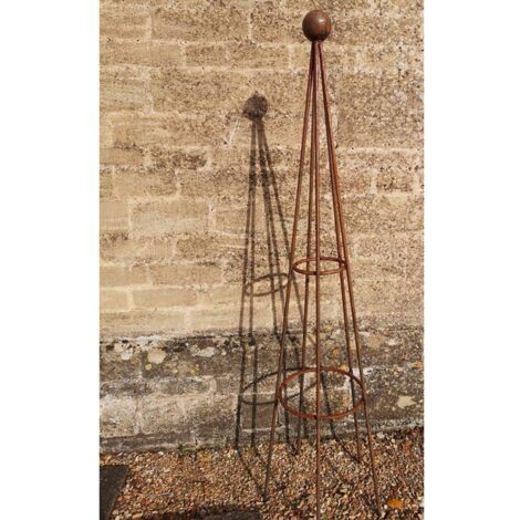 Chelsea Range 5 Feet Hampton Obelisk - L43.2 x W43.2 x H160 cm - Bare Metal/Ready to Rust
