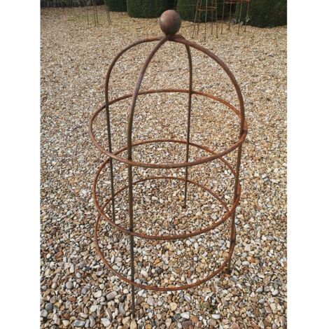 Chelsea Range (Large) Cloche Plant Support - L54.6 x W54.6 x H95.3 cm - Bare Metal/Ready to Rust