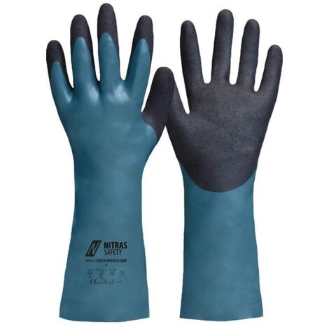 Chemiehandschuhe Green Barrier Grip Größe 9 grün/schwarz EN 388, EN 374 PSA-Kategorie III