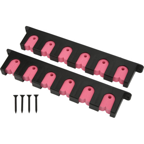 Chemikalienbeständiger, wandmontierter Angelrutenhalter, vertikaler 6-Slot-Rutenhalter mit 4 Schrauben, rosa