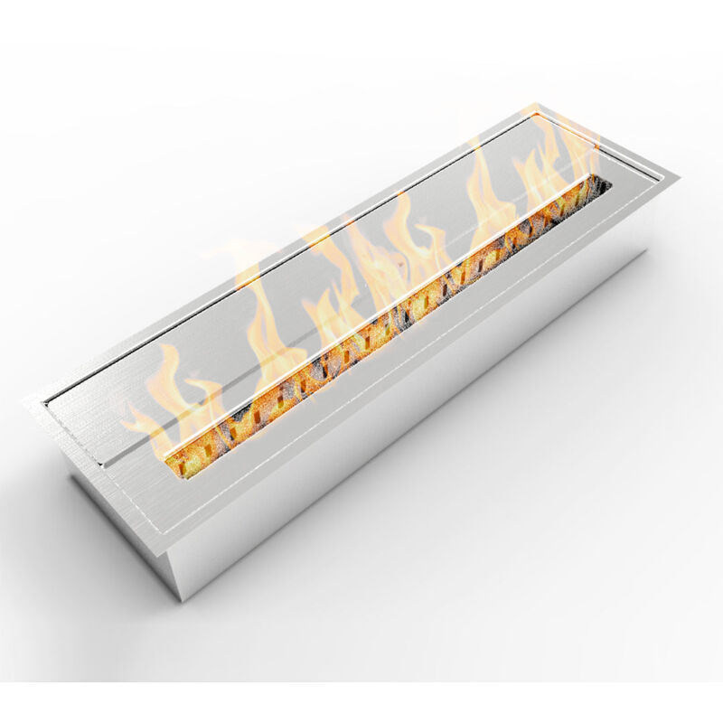 Divina Fire - Brûleur de cheminée au bioéthanol biocheminée en acier inoxydable 4,5 lt 61X18XH9,5 cm
