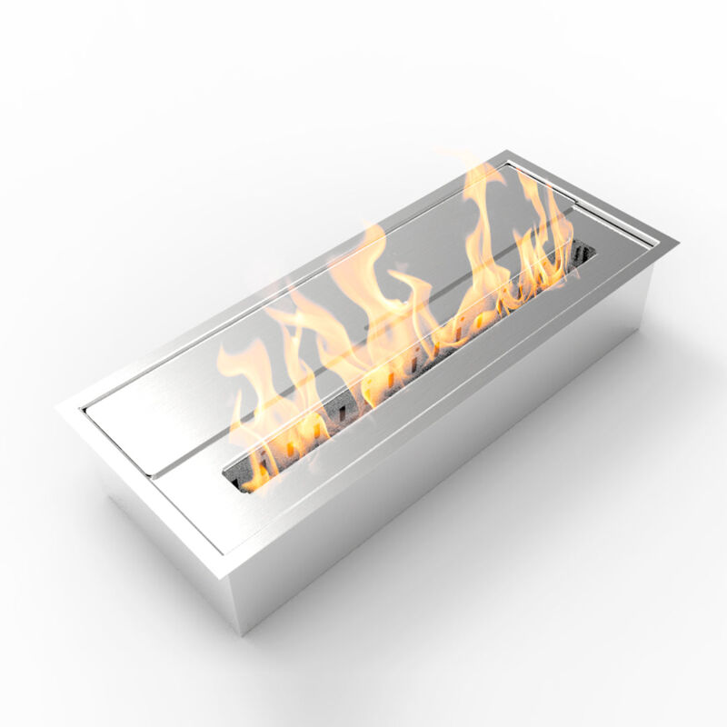 Divina Fire - Brûleur de cheminée au bioéthanol biocheminée en acier inoxydable 3,5 lt 45,7X18,7XH9,5 cm