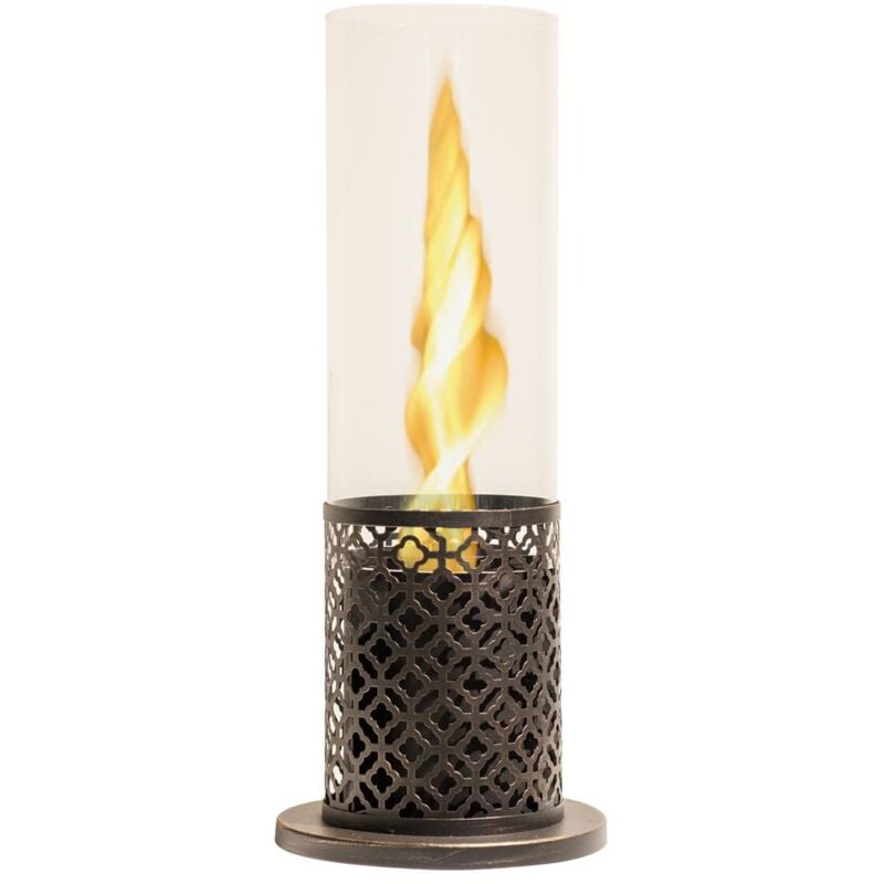 Divina Fire - Cheminée bio de table au bioéthanol tolosa Noir Or D20 x H49,5 intere externe