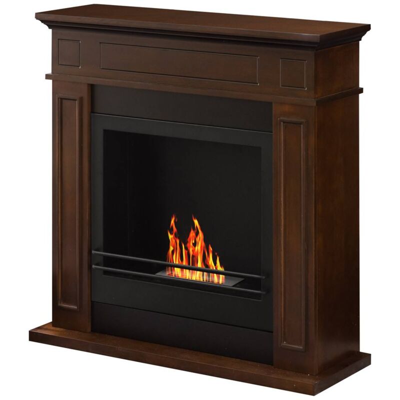 Cheminée bioéthanol au sol biocheminée JEFFERSON Marron L 89,5 x H90,5 x P28