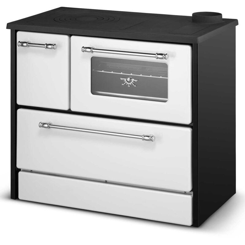 Divina Fire - Poêle à bois 9 Kw Blanc Beatrice L87xP51xH79 Ecodesign