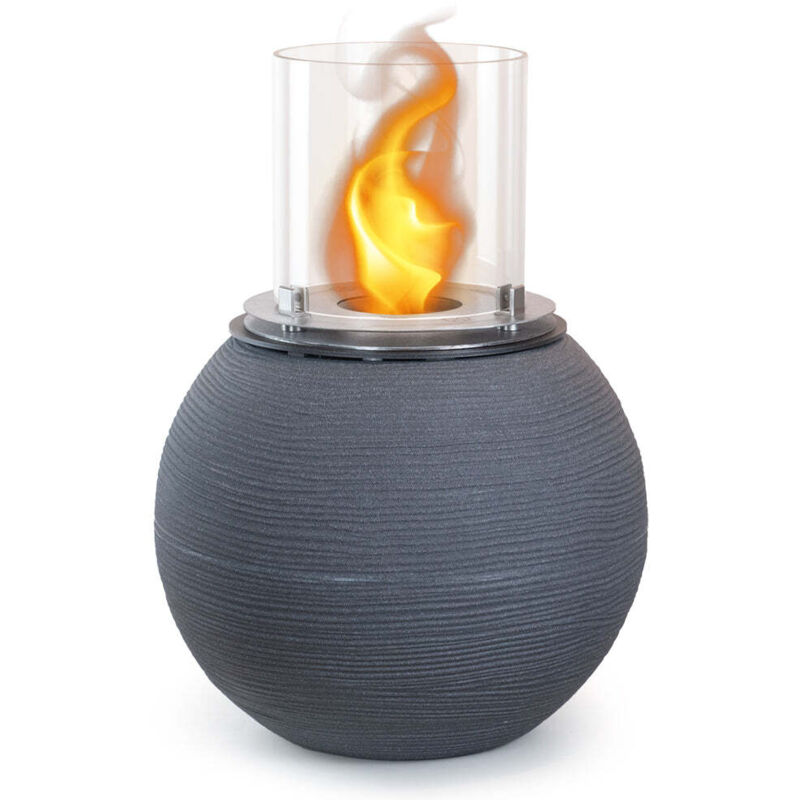 Divina Fire - Brasero de jardin cheminée au bioéthanol pour intérieur et extérieur botticelli Fonte Grise d.40 x h54
