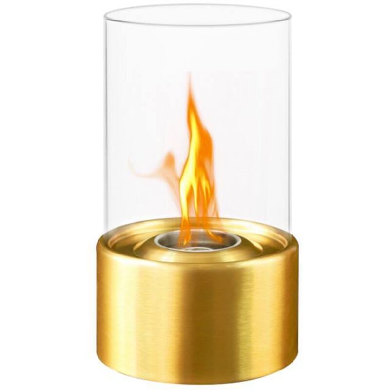 Divina Fire - Cheminée bio de table au bioéthanol marsiglia Doré D16 x H27 interne externe