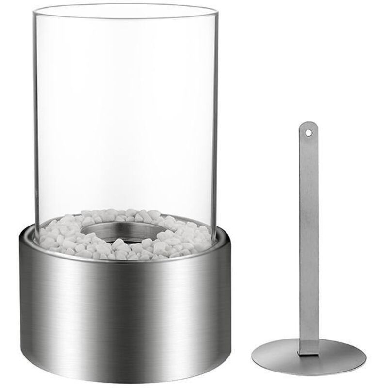 Divina Fire - Cheminée bio de table au bioéthanol marsiglia Silver D16 x H27 interne externe