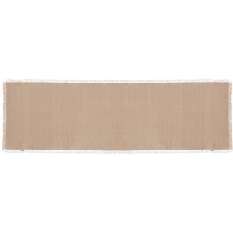 Chemin de table à franges Beige 38x140 cm