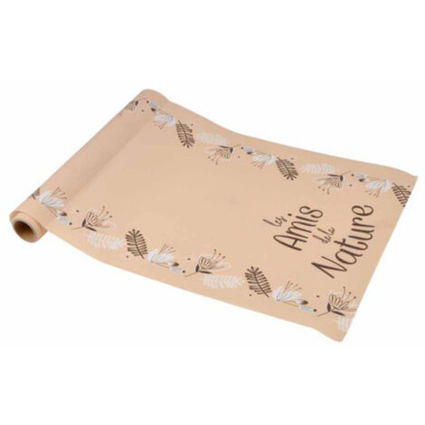 Chemin de Table Déco "Amis Nature" 28cmx5m Naturel