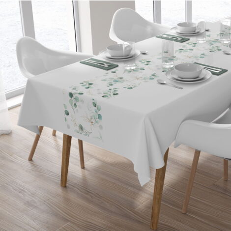 Chemin de table décoratif 85x85 Feuilles Vertes Panama