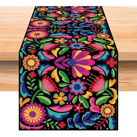 chemin De Table D't 33 X 180cm (fleurs Colores), Chemin De Table En Toile De Jute, Dcoration De Mariage, D't, D'automne, De Festival, De Fte En Pl