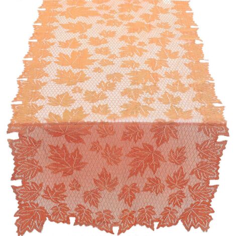 Chemin de table en dentelle pour la fête de Thanksgiving, nappe décorative, ornements de table