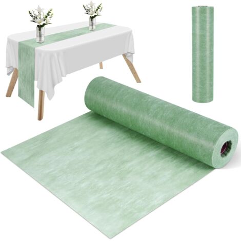 Chemin de table en non-tissé - Vert eucalyptus - 30 cm x 25 m - Chemin de table décoratif élégant pour décoration de table - Décoration de fête pour anniversaire, mariage, décoration festive