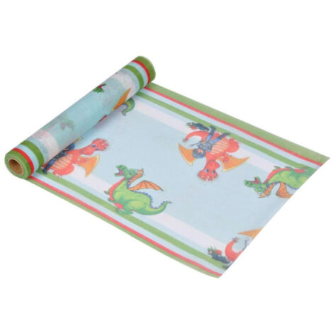 Chemin de Table Jetable "Chevalier & Dragon" 28cmx5m Multicolore