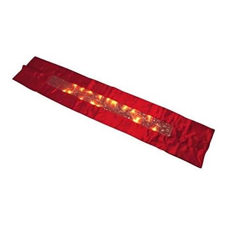 Chemin de table lumineux LED 28 x 140 cm Chaleureux rouge